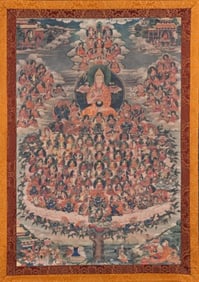 Colour Painted Tsongkhapa Pattern Tangka