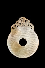 Jade Carved Dragon Shape Bi