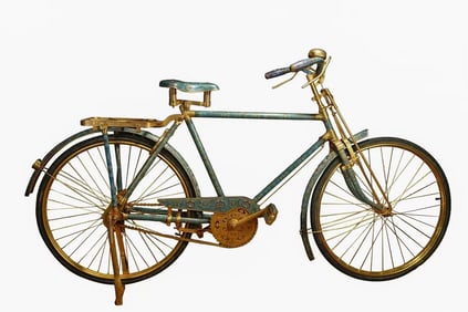 Bronze Cloisonne Carved Flower Pattern Bike