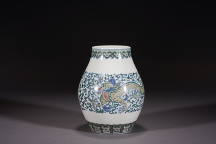 Doucai Dragon Pattern Porcelain Vase