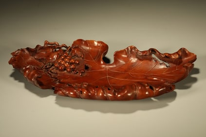 Boxwood Carved Lotus Flower Shape Washer