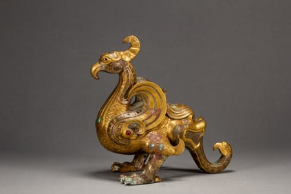 Gilt Bronze Carved Beast Shape Ornament