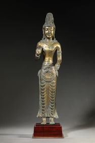 A Gilt-Bronze Standing Guanyin
