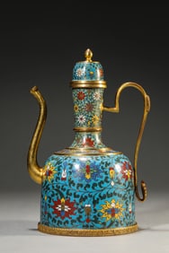 A Cloisonné Enamel 'Interlocking Lotus' Ewer