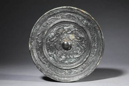 A Bronze 'Mythical Beasts and Immortals' Mirror
