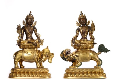 A Qianlong Court-Style Manjushri and Samantabhadra