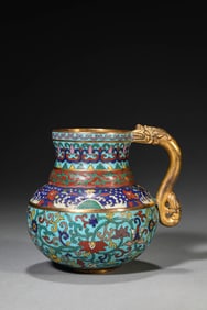 A Cloisonné Enamel 'Interlocking Flowers' Vase