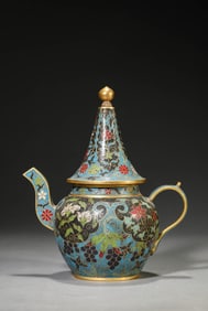 A Cloisonné Enamel 'Melons and Flowers' Ewer