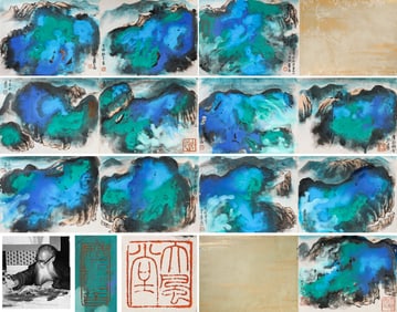 Zhang Daqian (1899-1983), attributed to, Splashed-Color Landscape Album Leaves