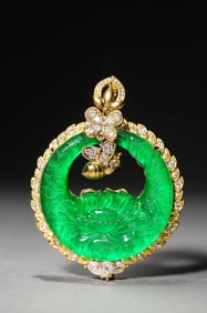 A Jadeite 'Floral' Plaque