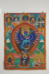 Colour Painted Guardian Pattern Tangka