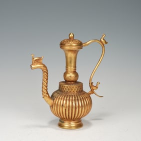 Gilt Bronze Carved Flower Pattern Pot