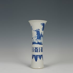 Blue and White Character Story Pattern Porcelain Flower Pot