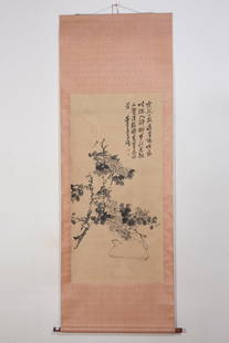 Chinese Drawing Flower Painting,Wu Changshuo Mark: Chinese Drawing Flower Painting,Wu Changshuo Mark (66 x 135cm)