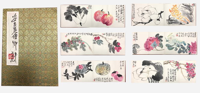 Chinese Drawing Flower and Fruit Hand Scroll,Wu Changshuo Mark: Chinese Drawing Flower and Fruit Hand Scroll,Wu Changshuo Mark (40 x 28cm)