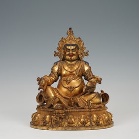 Gilt Bronze Yellow Jambala Figure