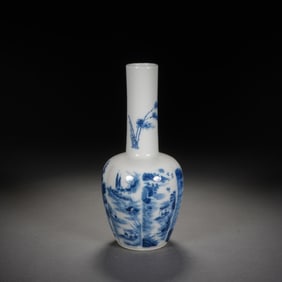 Blue and White Landscape Pattern Porcelain Vase