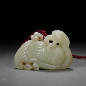 Jade Carved Goose Shape Ornament
