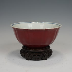 Red Glazed Porcelain Bowl