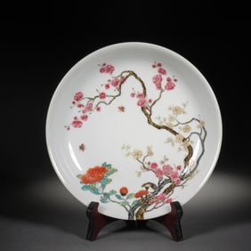 Famille Rose Flower Pattern Porcelain Plate