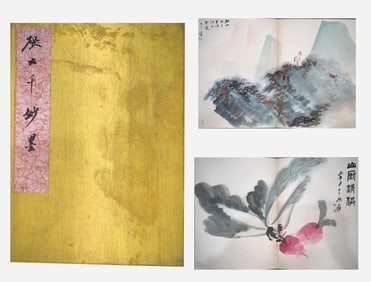 Chinese Drawing Flower Painting Album,Zhang Daqian Mark