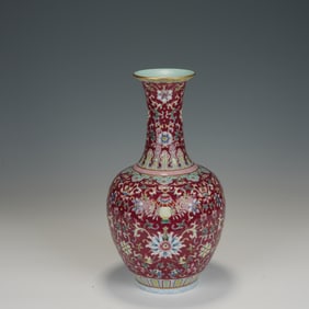 Famille Rose Flower Pattern Porcelain Vase