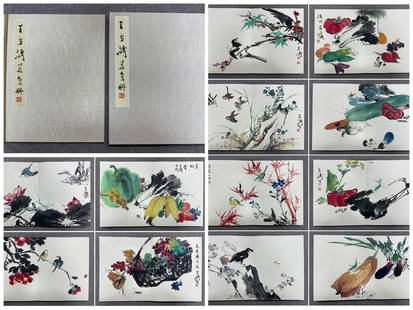 Chinese Drawing Flower and Bird Painting Album,Wang Xuetao Mark: Chinese Drawing Flower and Bird Painting Album,Wang Xuetao Mark (43 x 69cm)