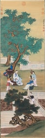 Chinese Drawing Tree and Character Story Painting,Yu Zhiding Mark