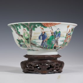 Wucai Character Story Pattern Porcelain Bowl