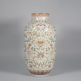 Famille Rose Flower Branch Pattern Porcelain Vase
