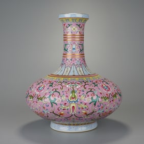 Famille Rose Flower Pattern Porcelain Vase