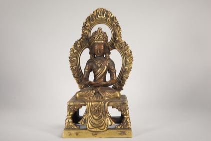 Gilt Bronze Infinite Life Buddha Figure