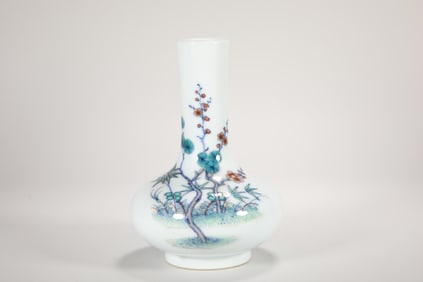 Doucai Pine Tree and Plum Flower Pattern Porcelain Vase