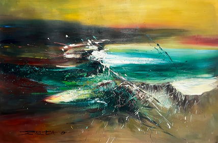Zao Wou-Ki mark, Chinese Wonderful World Painting, Oil on Canvas