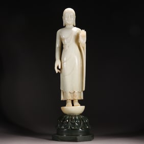 Jade Carved Sakyamuni Figure
