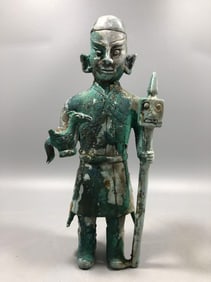 Chinese Bronze Carved Character Figure