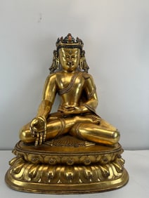Gilt Bronze GuanYin Figure