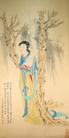 Chinese Drawing Beauty Painting,Zhang Daqian Mark