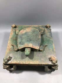 Chinese Bronze Carved Turtle Shape Compass