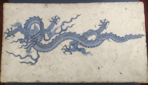 Blue and White Dragon Pattern Porcelain Board