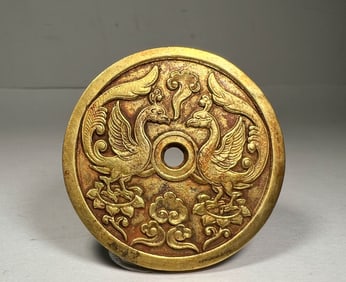 Gilt Bronze Chinese Coin Ornament