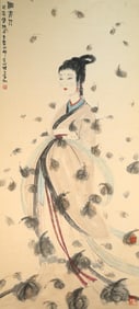 Chinese Drawing Beauty Painting,Fu Baoshi Mark