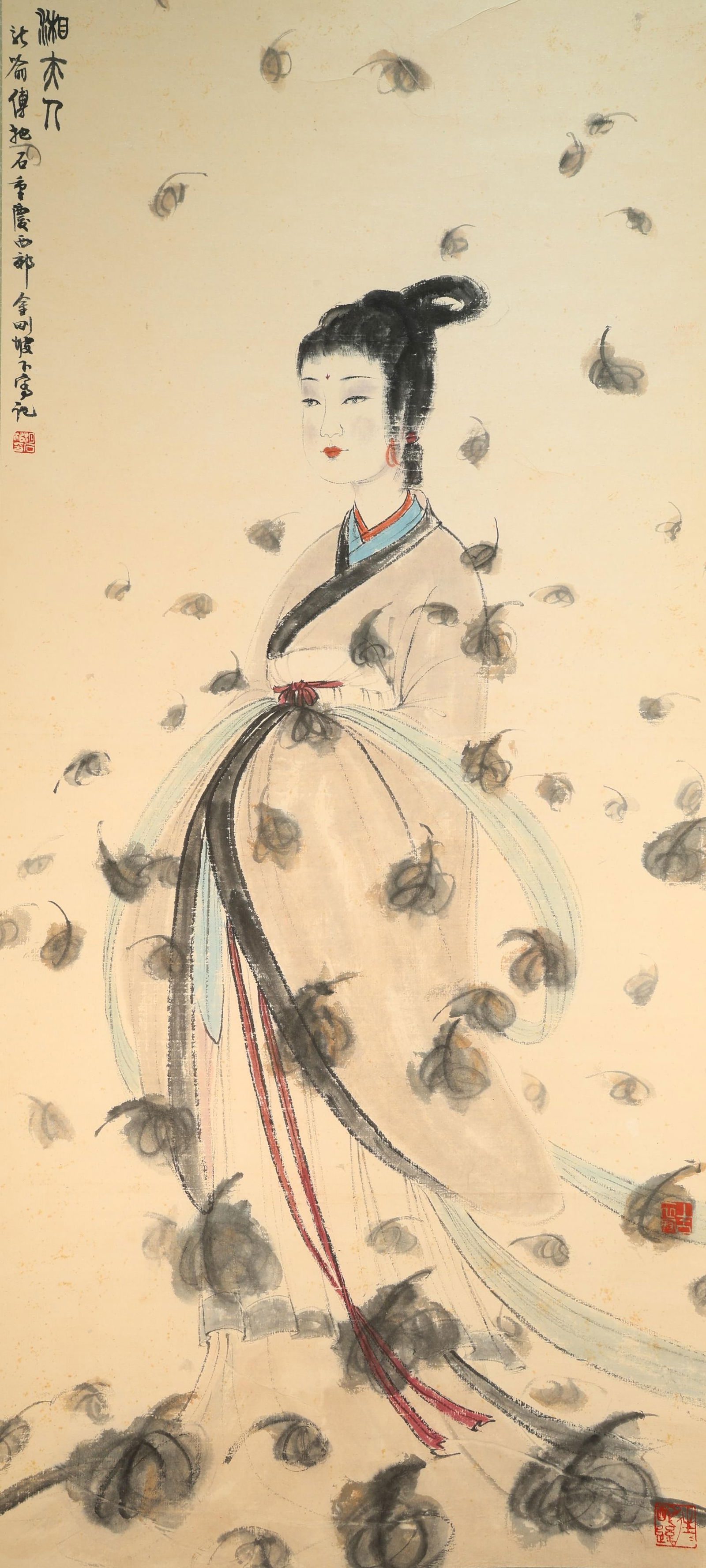 Chinese Drawing Beauty Painting,Fu Baoshi Mark: Chinese Drawing Beauty Painting,Fu Baoshi Mark (102 x 47cm)