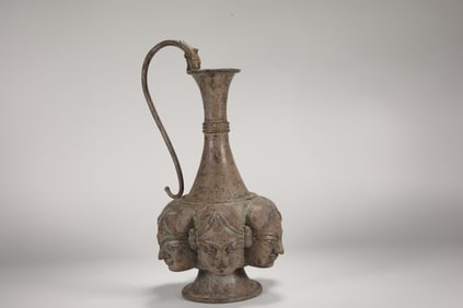 Silver Carved Character Vase