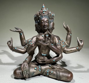 Silver GuanYin Figure
