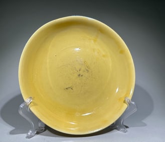 Yellow Glazed Porcelain Plate