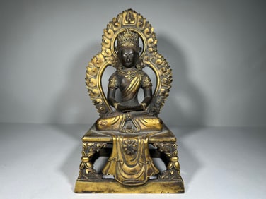 Gilt Bronze Infinite Life Buddha Figure