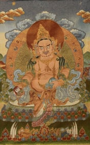 Embroiderey Panel of Yellow Jambhala