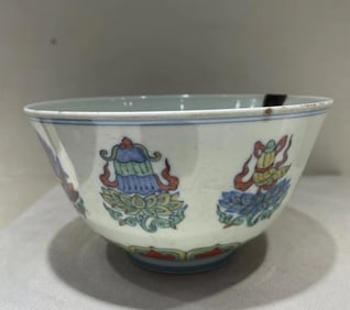 Doucai Eight Treasure Pattern Porcelain Bowl
