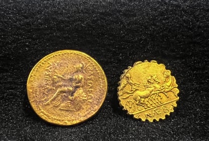 Pair of Gilt Bronze Coin Ornament